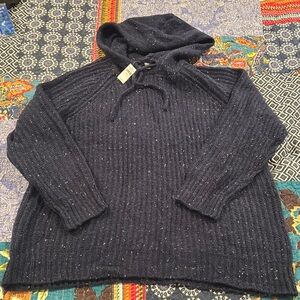 Aerie Hooded Sweater with Ribbed Knit
